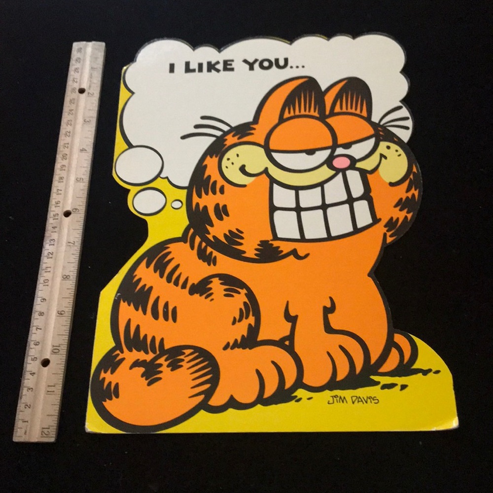 2 Huge Vintage Garfield 1978 Cards